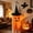Orange OR, variant on AuroraX Halloween Pumpkin Ghost Ornaments Hanging Halloween Ghost Decor Random Colors Cute Glowing Mini Halloween Yard Decorations Orange
