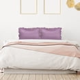 thumbnail image 6 of Set Of 4 Satin Pillow Shams Oxford Pillowcase W Ruffled Decor Mauve Standard, 6 of 7