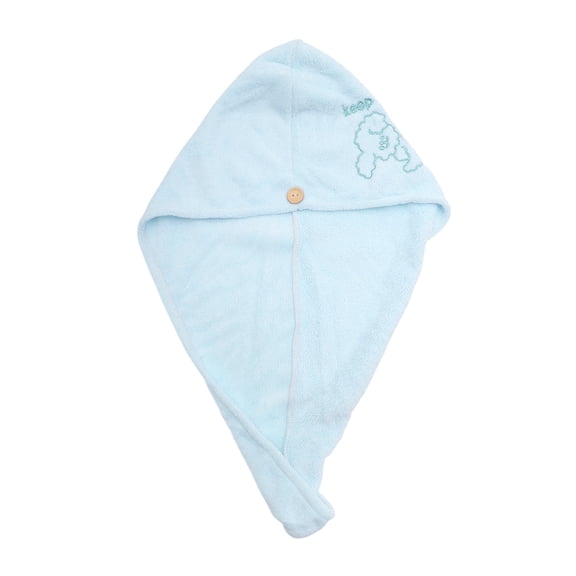 Unique Bargains Water-absorbent Cartoon Dog Embroidery Hair Towel 1 Pc Blue