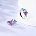 thumbnail image 2 of MULA European Enamel Purple Butterfly 925 Sterling Silver Hoop Earrings For Women Jewelry Gift, 2 of 5