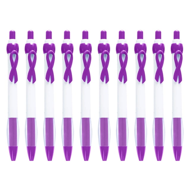 10 Pcs Stylos à Bille Rétractables, Couleurs Assorties Ruban Rétractable Stylo à Rouleau Gel Sensibilisation au Cancer Stylo à Bille Gel Plastique Stylos à Bille Écriture Fluide