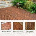 thumbnail image 5 of 10 Pcs Interlocking Deck Tiles, Waterproof Acacia Wood Patio Flooring for Balcony & Outdoor Use (Dark Brown), 5 of 9