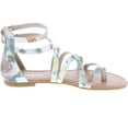 thumbnail image 4 of Anna Shoes Women's Strappy Buckle Accent Zip Heel Flat Sandal, 4 of 6