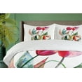 thumbnail image 4 of Ambesonne Art Duvet Cover Sets, Watercolor Tulip Flowers, 2-Queen, Forest Green Magenta, 4 of 7