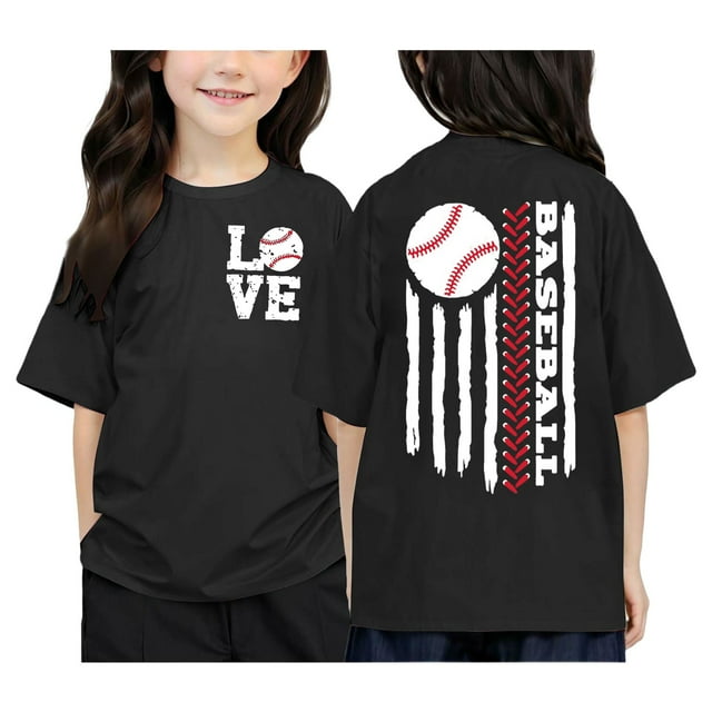 Vêtements pour Filles T-Shirt à Manches Courtes Imprimé pour Filles Vêtements d'Été pour Filles Col Ras du Cou Vêtements pour Petites Filles 12-13 Ans Mode Filles