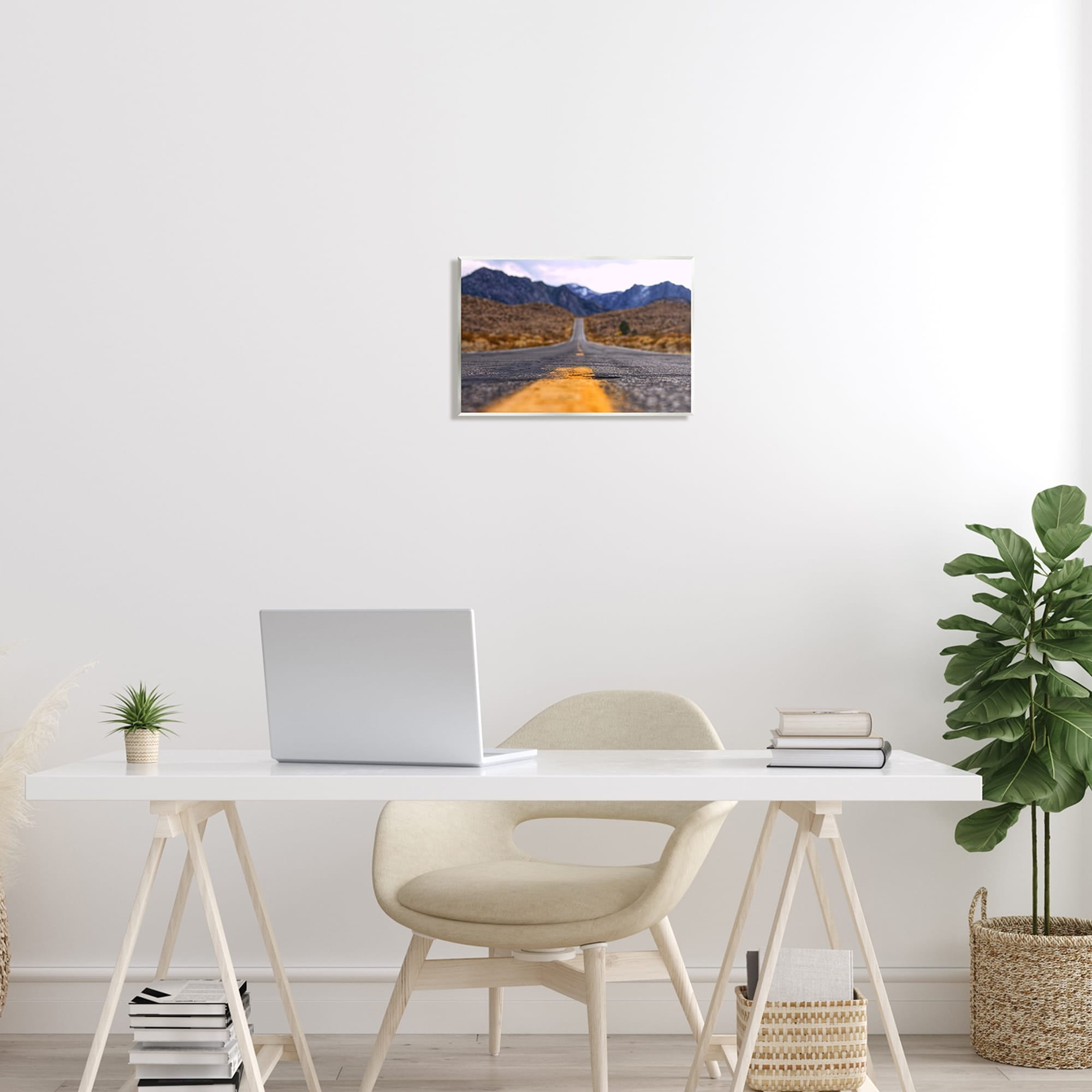 Stupell Industries Rural Ground View Country Highway Road Distant Peaks Photograph Unframed Art Print Wall Art, Design by Jeff Poe
