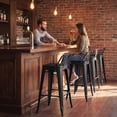 thumbnail image 4 of Devoko 30 Inch Metal Bar Stools Set of 4, Stackable Kitchen Island Bar Stools with Removable Back, Industrial Dining Chairs for Kitchen, Dining Room（Black）, 4 of 7
