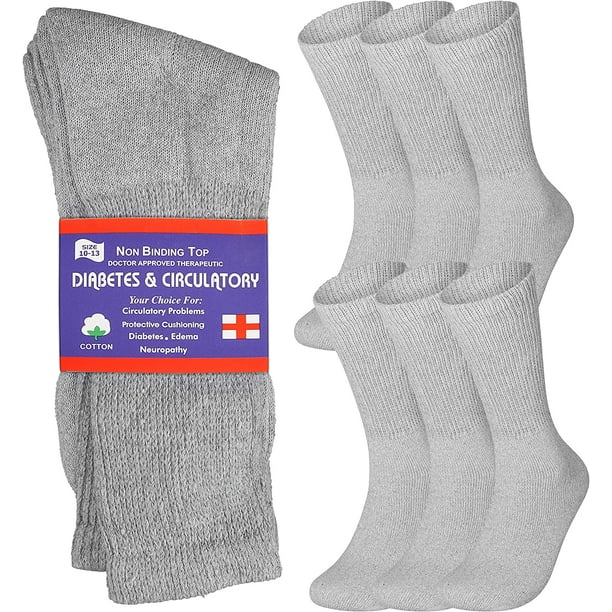 Special Essentials 6 Pairs Cotton Diabetic Socks Crew for Men and Women
