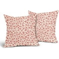 thumbnail image 2 of Vintage Flower Pillow Covers 16x16 Inch Set of 2 Coral and Cream Floral Outdoor Decorative Throw Pillows Peach Small Floral Print Rustic Farmhouse Pillowcases Cotton Linen Cushion Covers for Couch, 2 of 6