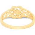 thumbnail image 4 of Floreo 10k Yellow Gold 7mm Two Interlocked Filligree Hearts CZ Openwork Ring, Sizes 4 - 10, 4 of 5