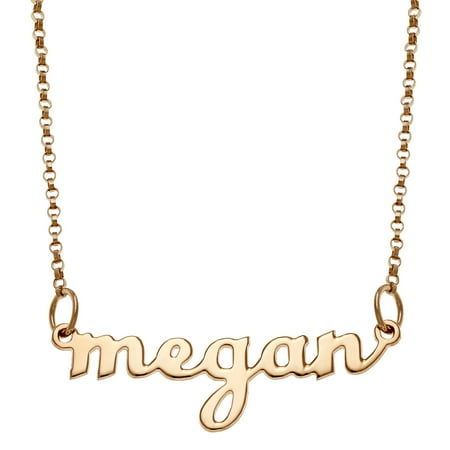Personalized Women's Silvertone or Goldtone Script Lowercase Nameplate Necklace, 18"