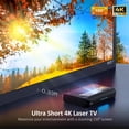 thumbnail image 3 of NexiGo Aurora Pro, Ultra Short Throw 4K Tri-Color Laser Projector, 2400 Lumens, Screen Adoption, Dynamic Laser Dimming, Dolby Vision & Atoms, HDR10, HLG, Active 3D, 60W Speakers, UST Laser TV, 3 of 5