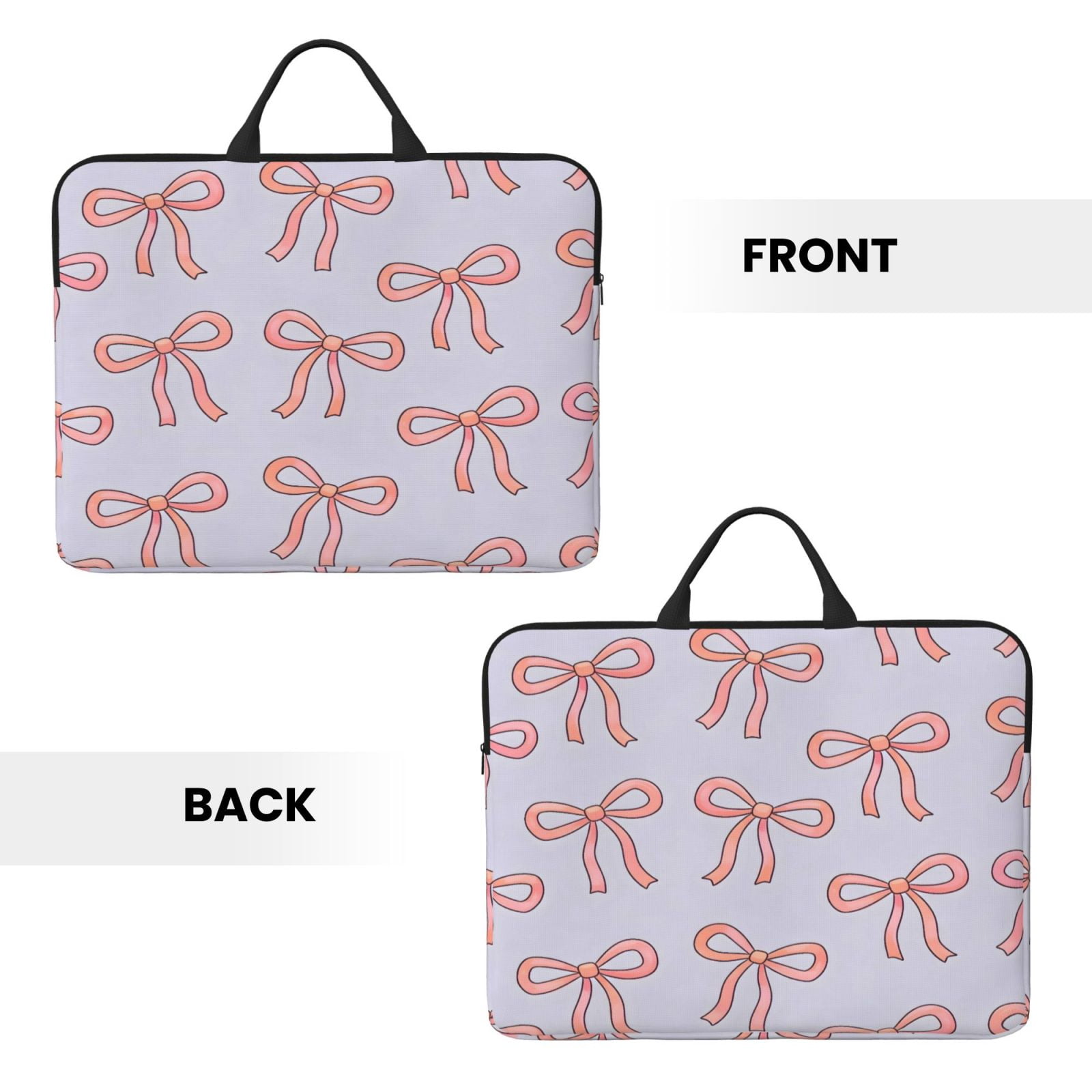 Laptop Sleeve Bag For Women Men 14inch Waterproof Durable Protective Computer Carrying Cover Handle Laptop Case Bag Pink Bow (3)