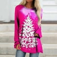thumbnail image 2 of Fesfesfes Ugly Xmas Sweater Women's Christmas Print Loose Top Crew Neck Long Sleeves Sale Clearance, 2 of 5