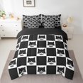 thumbnail image 2 of Castle Fairy Kids Black Cats 7 Pieces Bedding Comforter Set,Geometric Plaid Full Bedding Set Lightweight,Kawaii Animal Fitted Sheet Flat Sheet,Luxury Bedroom Decor, 2 of 8