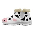 thumbnail image 5 of FUIALDOLG Mini Boots for Women Mid Calf Warm Fur Lined Boots Furry Boots Ladies Slip on Bootie Faux Fur Lined Indoor Outdoor Anti-Slip Classic Flat Ankle Bootie, 5 of 7