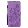 thumbnail image 4 of Feishell Wallet Case For iPhone 15 Pro, Magnetic Folio Card Slots Holder Kickstand Premium PU Leather Butterfly Patterned Embossed with Wrist Strap Cover For iPhone 15 Pro, Purple, 4 of 13