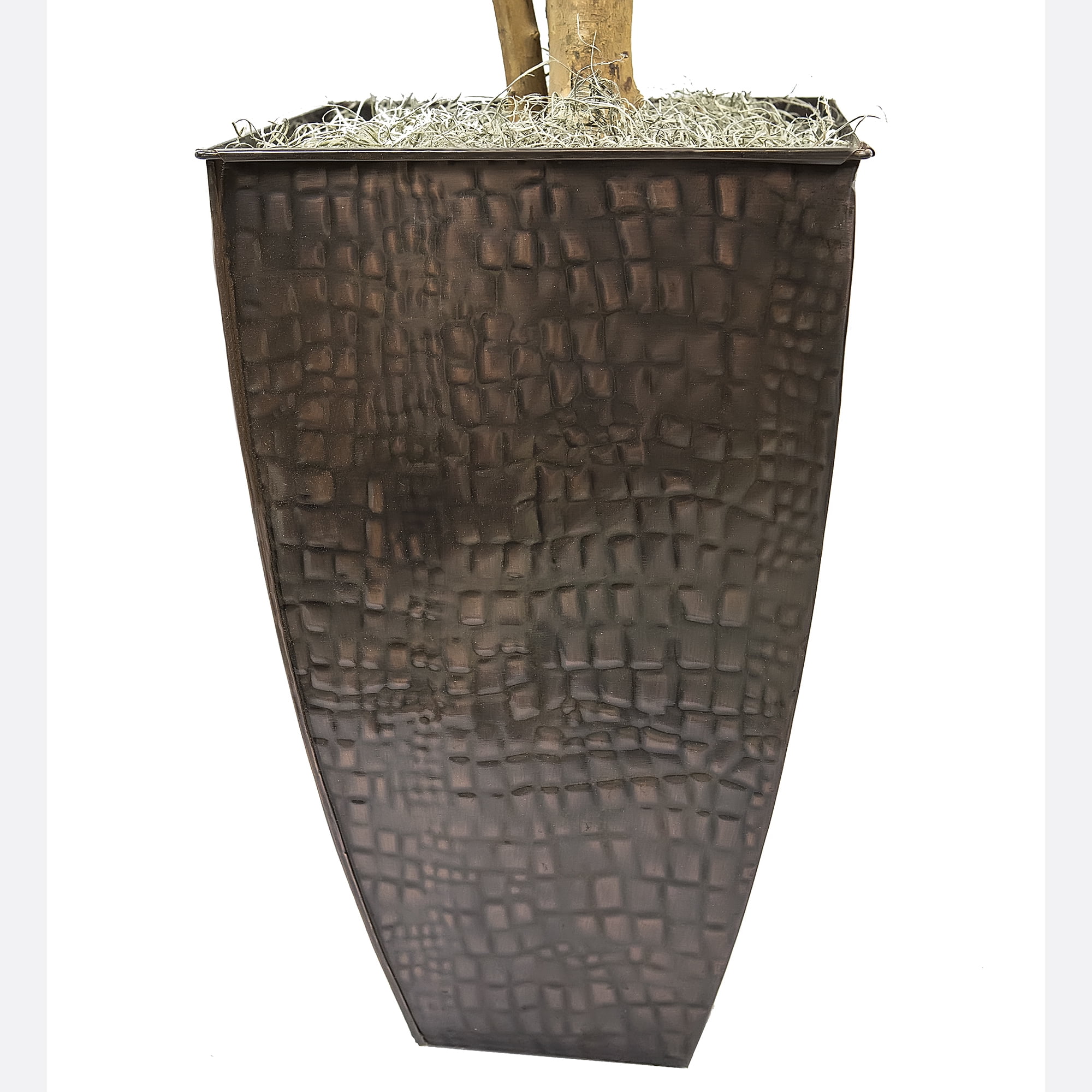 LCG Florals Artificial Tree, Fig Tree, 6 ft, Copper Metal Planter