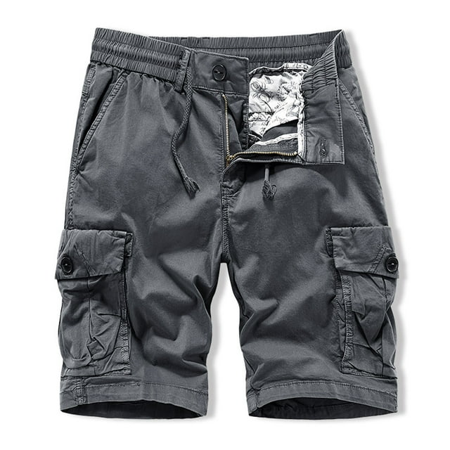 Puntoco Pantalones Cortos Cargo Para Hombre Slim Fit Multibolsillos Cremallera Rectos Pantalones Cortos Casuales De Media Pierna Pantalones Cortos Gris Oscuro Xxl (38),Pantalones Cortos Hombre
