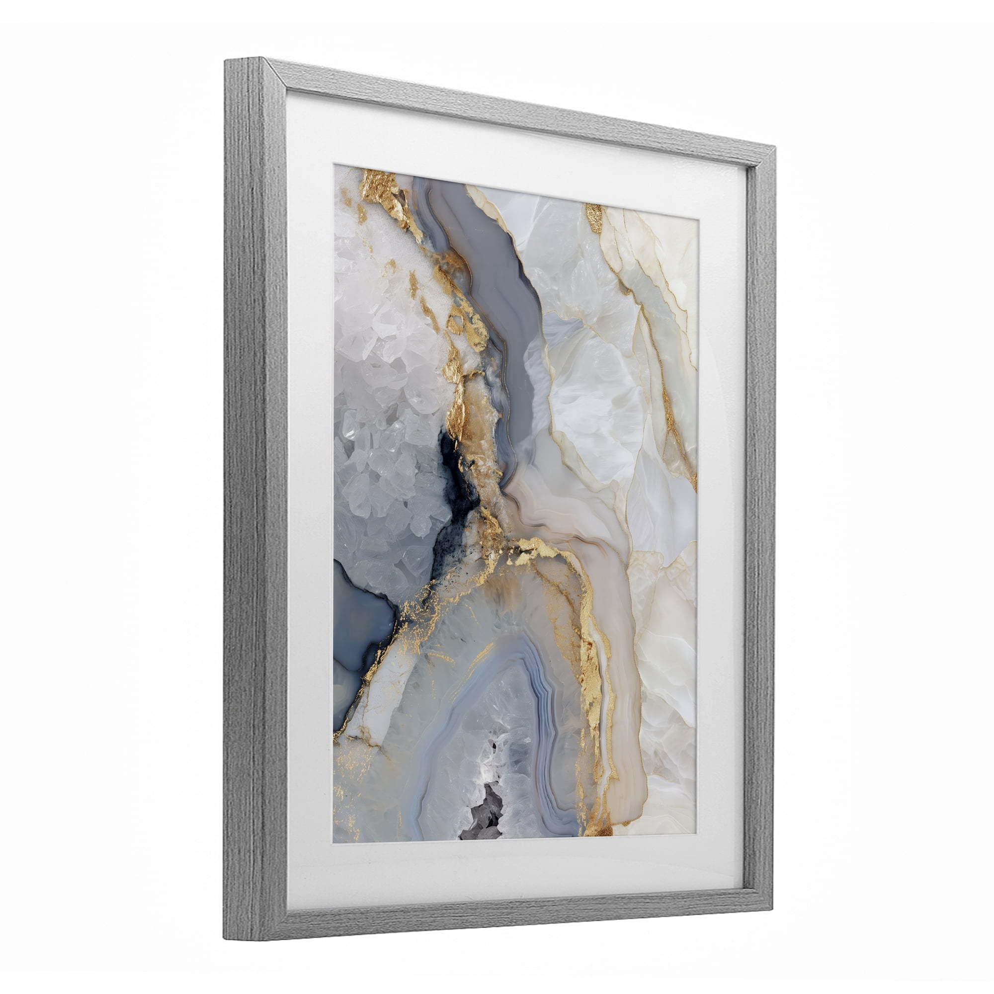 Stupell Industries Midnight Ore Crystals Gray Framed Print Under Glass, design by Svetlana Aleynikova