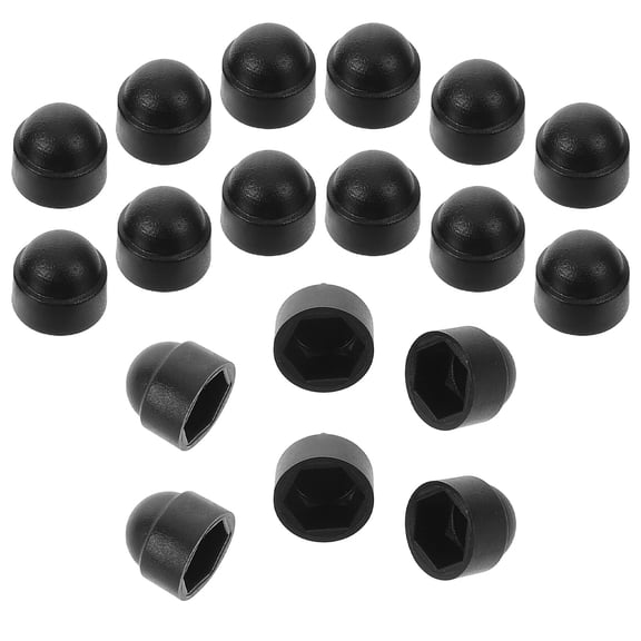 LEORX 25Pcs Black Plastic Protective Screw Caps Decorative Covers for Bolt Nut Fasteners