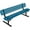 Light Blue, variant on Coated Outdoor Furniture Heavy-Duty Portable Outdoor Bench Thermoplastic Coated, Punched Steel,  Commercial-Grade Seating, Made in America (Portable With Back, 6 Ft, Textured Green)