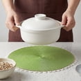 thumbnail image 4 of Farmhouse Round Placemats Set of 6 Woven Placemats for Dining Table Decor Indoor Outdoor Washable Table Mat Wipe Clean Grass Green 15.7x15.7inch, 4 of 6