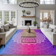 thumbnail image 2 of 6x9 Washable Area Rug, Boho Ethnic Blossom Floral Non-Slip Large Rectangle Rug for Living Room Dining Room, Decor Gradient Texture Indoor Floor Mat for Home Decor, 2 of 9