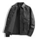 thumbnail image 5 of Nueva chaqueta de cuero para hombre, informal, de negocios, resistente al viento, impermeable, versátil, de alta calidad, chaqueta de cuero PU para hombre, 5 of 5