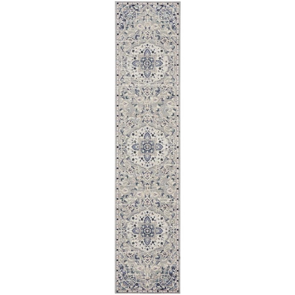 Nourison Passion Persian Grey/Beige 2'2" x 10' Area Rug, (2x10)