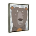 thumbnail image 3 of Stupell Industries Happy Brown Bear Leaf Pattern Graphic Art Luster Gray Floating Framed Canvas Print Wall Art, Design by Carla Daly, 3 of 6