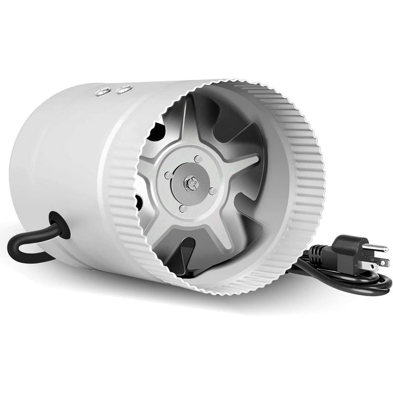 iPower 4 inch Inline Duct Fan 33 CFM, HVAC Exhaust Fan with Low Noise ,Silver -
