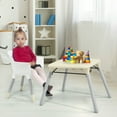 thumbnail image 3 of Babyjoy 4 in 1 Baby High Chair Convertible Toddler Table Chair Set with PU Cushion Beige, 3 of 12