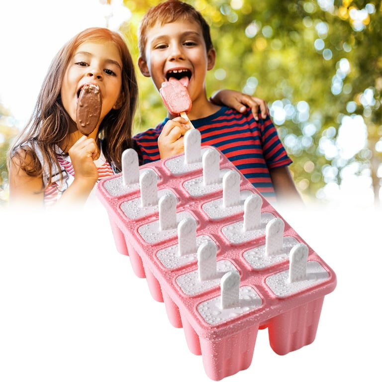 10 Cell Childhood Silicone Ice Cream Cube With Cover Tray Popsicle Molds  Reusable Pop Lolly Frozen Mold Pan Kitchen Tools