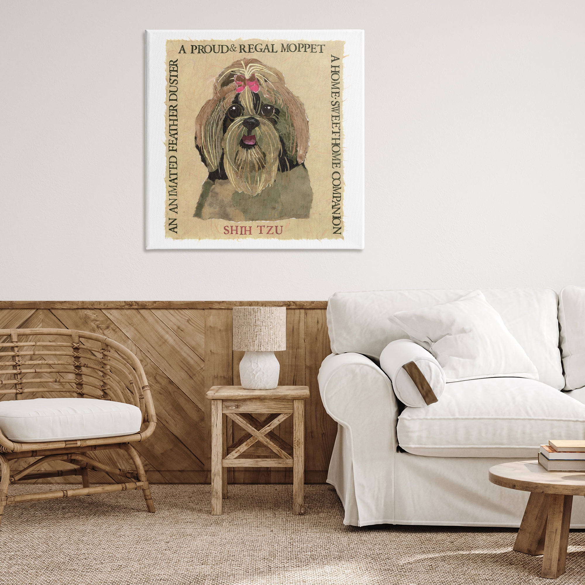 Stupell Industries Fun Shih Tzu Pet Phrases Animals Painting Wrapped Canvas Art Print Wall Art, 36 x 36