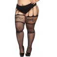thumbnail image 3 of Women Lingerie Garter Belt Stocking Sexy Fishnet Thigh High Tights Jacquard Patterned Suspender Pantyhose Plus Size 1112, 3 of 4