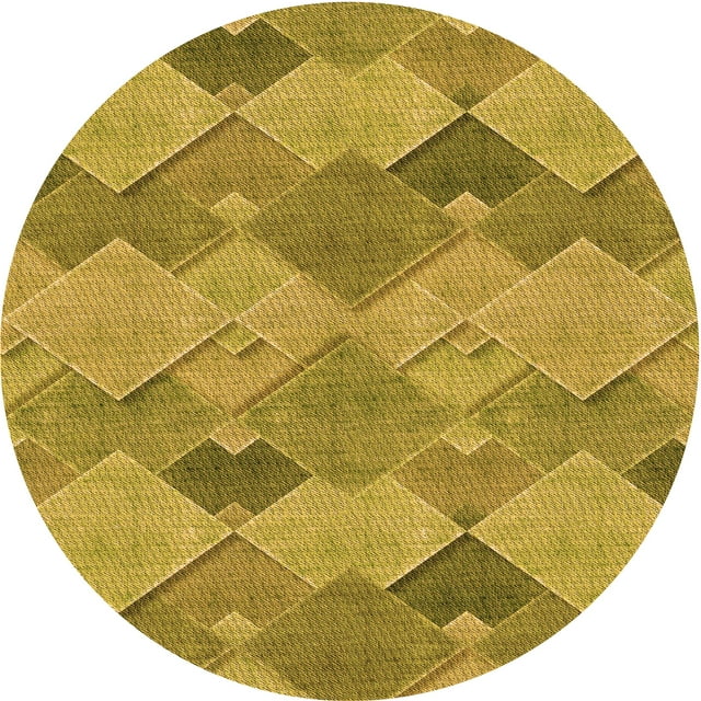 Ahgly Tapis Rond Lavable en Machine Intérieur Transitionnel Bisque Foncé Marron, 4 Pieds Rond