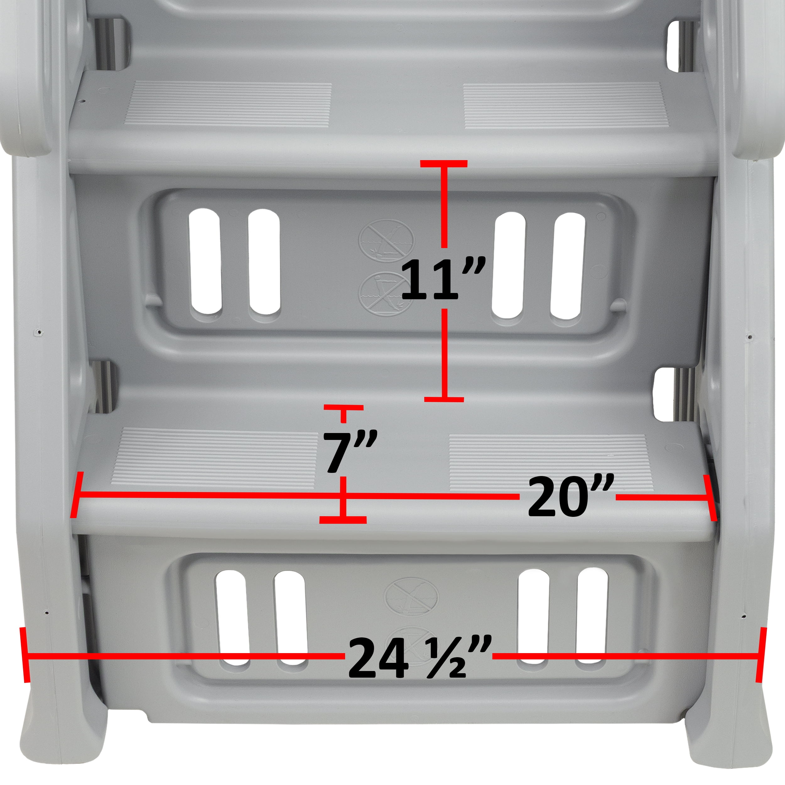 VinylWorks 24" Wide Deluxe Step Entry with Gate, Gray