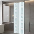 thumbnail image 3 of Striped Window Privacy Film Ocean Light Blue Starfish Shell Jellyfish Coral Decorative Glass Window Film UV Blocking Static Cling Non-Adhesive Sticker Covering for Home Door 29.5 x 78.7 inches, 3 of 8