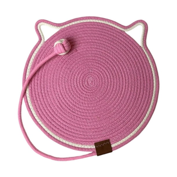 Alfombra para dormir con pelota para gatos, rascador para gatos, alfombra para sofá, diámetro de 42 cm, para cama, suelo, rascador para gatos