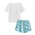 thumbnail image 2 of MyFav Women's Cute Cartoon Print Tee and Shorts Pajama Set,S, 2 of 2