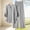Gray plus size 2 piece set a1, variant on Cagogo Women Plus Size 2 Piece Set V Neck Long Sleeve Shirt Wide Leg Pants Casual Loose Outfits Solid Basic Matching Lounge Tracksuits Comfy Travel Airport Clothes, Navy 2XL