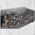 thumbnail image 6 of Retro Soft Flannel Fleece Throw Blanket, Abstract Grunge Design with Angular Shapes Colorful Sixties Style Inspired Motif, Cozy Plush for Indoor and Outdoor Use, 50" x 60", Multicolor, by Ambesonne, 6 of 6