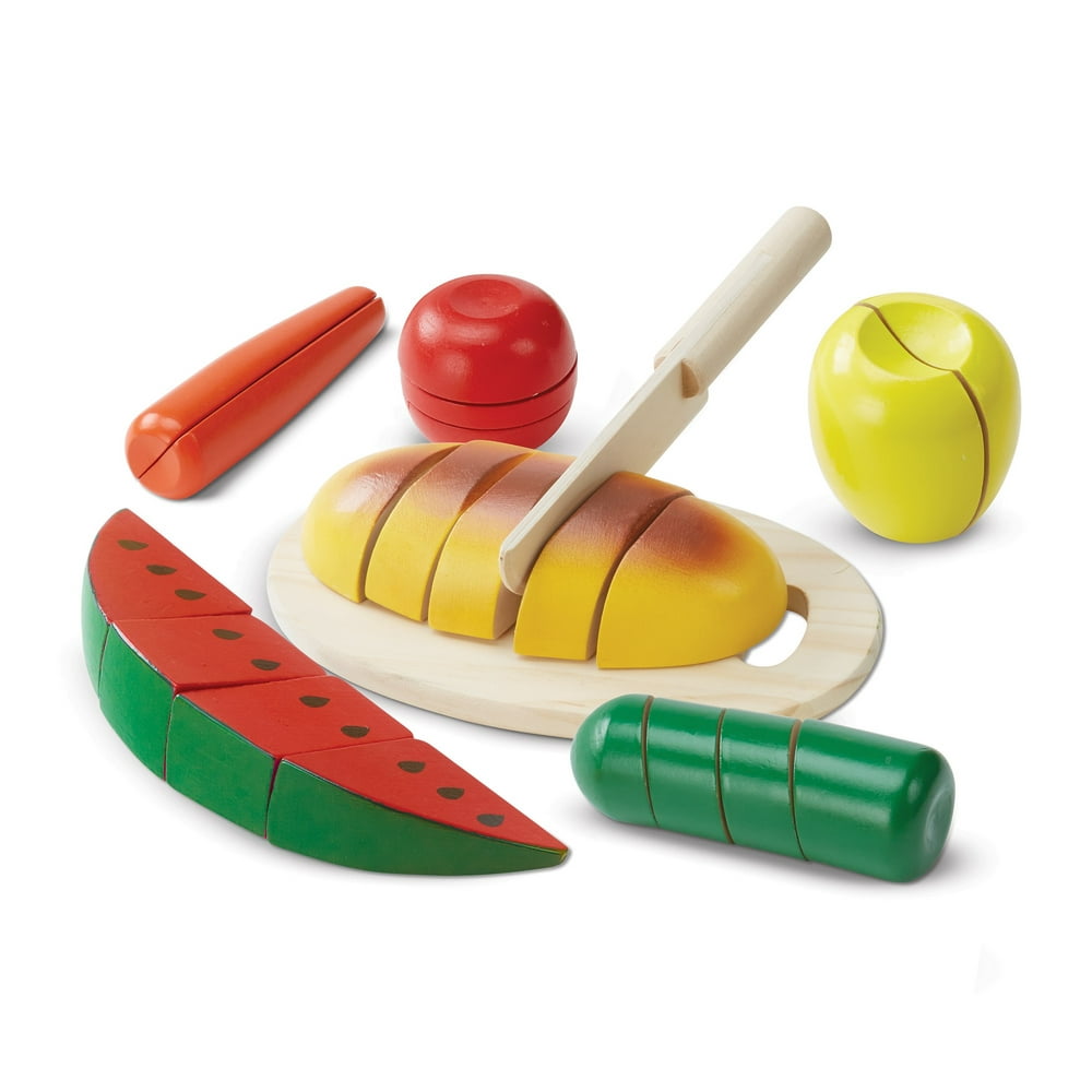 Melissa & Doug Cut & Slice Wooden Play Food, 22 Pieces