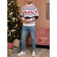 thumbnail image 3 of KelaJuan Unisex Christmas Sweater Winter Couple Long Sleeve Round Neck Reindeer Pattern Classic Fit Knit Tops, 3 of 6