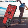 thumbnail image 4 of Samsung A23 Case, Galaxy A23 5G/4G Case with HD Screen Protector, Heavy Duty Shockproof Protective Case with Magnetic Car Mount Ring Stand [Military Grade] Protective Case, Red, 4 of 14