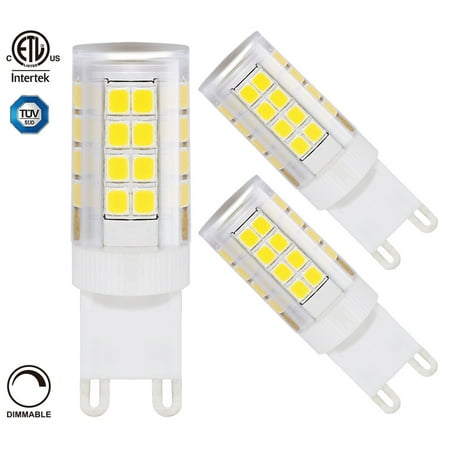 - 3 Pack 3.5W Dimmable G9 Base LED Bulb, LED Light Bulbs, 5000K Daylight