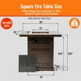 thumbnail image 2 of AJ Enjoy 28'' Outdoor Propane Fire Pit Table, 50,000 BTU Auto-Ignition Square Gas Firepit with Painted Steel Tabletop, Lava Rocks, Stainless Steel Lid, 2 of 12