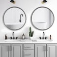 thumbnail image 3 of WallBeyond 28 inch Wood Frame Round Mirror, Decorative Circle Wall Mirror for Bathroom Vanity, Gray, 3 of 7