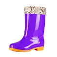thumbnail image 2 of CAZOFW Rain Boots for Women Waterproof Fleece Lined Mid Calf Boots with Skid-resistant Sole, 2 of 5